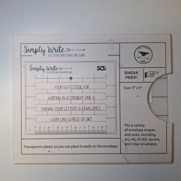 Simply Write Guide Letter Envelope USPS Mail Template Ruler 5x4 Lines Straight - Picture 1 of 5